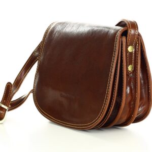 torebka listonoszka półksiężyc skóra saddle bag - marco mazzini brąz