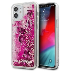 karl lagerfeld klhcp12sropi iphone 12 mini 5,4" różowy/pink hardcase glitter charms