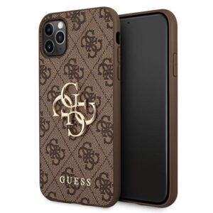 guess guhcn584gmgbr iphone 11 pro brązowy/brown hardcase 4g big metal logo