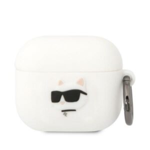 karl lagerfeld kla3runchh airpods 3 cover biały/white silicone choupette head 3d