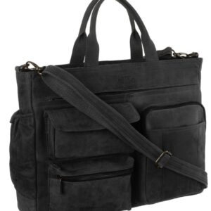 torba na laptopa ze skóry naturalnej z regulowanym paskiem na ramię — always wild