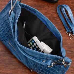 jeansowa torebka skórzana zamszowa shopper w10