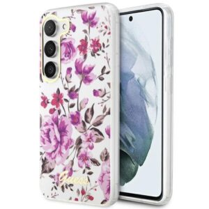 guess guhcs23mhcfwst s23+ s916 biały/white hardcase flower collection
