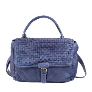 dudu woven crossbody bag vintage braided handbag in soft leather z klapką i uchwytem