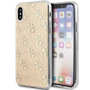 guess guhcpxpcu4glgo iphone x/xs złoty/gold hard case 4g glitter