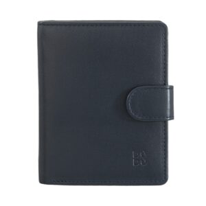 dudu purses for women genuine leather small bifold compact womens wallet with rfid protection, snap closure and zipper pocket