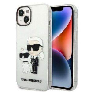karl lagerfeld klhcp14shnkctgt iphone 14 6,1" transparent hardcase iml glit nft karl&choupette