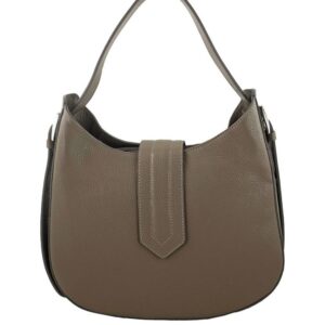 stylowa i modna torebka skórzana - beżowa ciemna