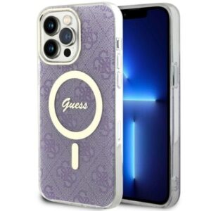 guess guhmp14xh4stu iphone 14 pro max 6.7" purpurowy/purple hardcase 4g magsafe