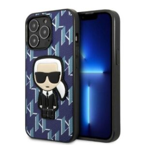 karl lagerfeld klhcp13lpmnikbl iphone 13 pro / 13 6,1" hardcase niebieski/blue monogram ikonik patch