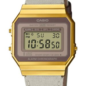 zegarek marki casio model a700we kolor brązowy. akcesoria dla obu płci. sezon: cały rok