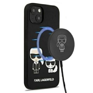 karl lagerfeld klhmp13msskck iphone 13 6,1" hardcase czarny/black silicone karl & choupette magsafe