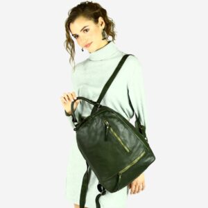 marco mazzini plecak genuine leather handmade classic zielony