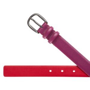 dudu ladies stretch belt coloured made in italy in soft leather h25mm elegant fashion belt with pin metal buckle.