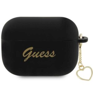 guess guap2lschsk airpods pro 2 cover czarny/black silicone charm heart collection
