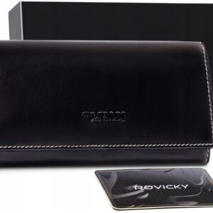 duży portfel damski zapinany na zatrzask z systemem rfid — cavaldi
