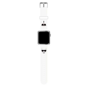 karl lagerfeld pasek klawmslckw apple watch 38/40/41mm biały/white strap silicone karl & choupette heads