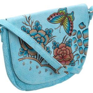 piękna torebka folk ręcznie malowana skóra handmade