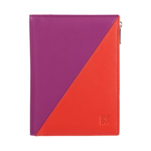 dudu travel passport rfid wallet document holder in leather with side zip suitable block notes a6