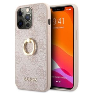 guess guhcp13l4gmrpi iphone 13 pro / 13 6,1" różowy/pink hardcase 4g with ring stand