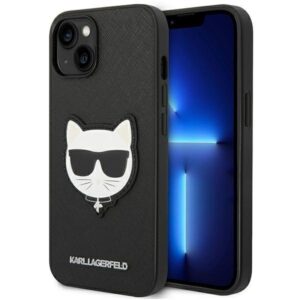 karl lagerfeld klhcp14msapchk iphone 14 plus 6,7" hardcase czarny/black saffiano choupette head patch