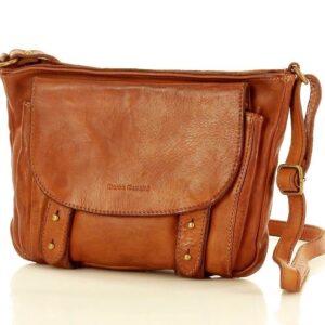marco mazzini torebka przewieszka skórzana vintage messenger brąz camel