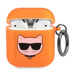 karl lagerfeld kla2uchfo airpods cover pomarańczowy/orange choupette