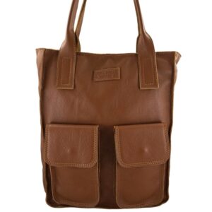 torby shopper bag do pracy - brązowe jasne