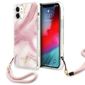 guess guhcp12sksmapi iphone 12 mini 5,4" różowy/pink hardcase marble collection