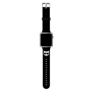 karl lagerfeld pasek klawlslck apple watch 42/44/45mm czarny/black strap silicone choupette heads