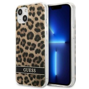guess guhcp13mhsleow iphone 13 6,1" brązowy/brown hardcase leopard