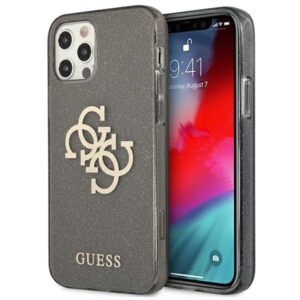 guess guhcp12lpcugl4gbk iphone 12 pro max 6,7" czarny/black hard case glitter 4g big logo