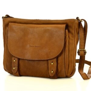 marco mazzini torebka przewieszka skórzana vintage messenger brąz