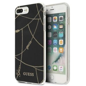 guess guhci8lpcuchbk iphone 7/8 plus czarny/black hardcase gold chain collection