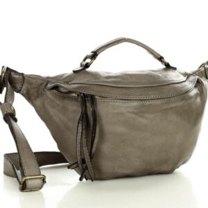 torebka nerka damska vintage listonoszka runway skóra naturalna - marco mazzini beżowy taupe