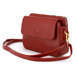 elegancka torebka damska kieszeń z klapką crossbody listonoszka ze skóry - marco mazzini