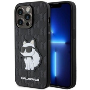 karl lagerfeld klhcp14xsakhpck iphone 14 pro max 6.7" czarny/black saffiano monogram choupette