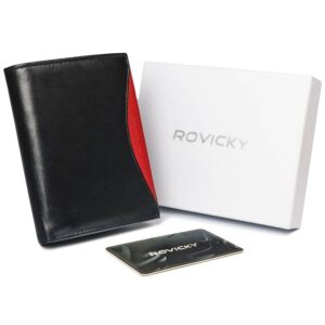 skórzany męski portfel rovicky 1541-03-bor rfid