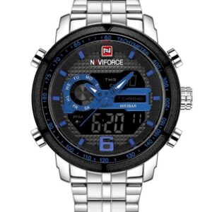 zegarek męski naviforce - nf9119 (zn066b) - silver/black/blue