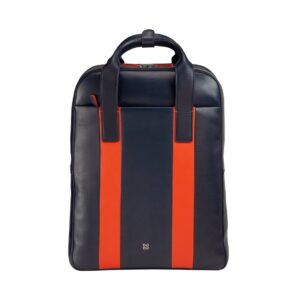 dudu travel laptop backpack 16 inch leather computer backpack with double zipper, business coloured rucksack for work with trolley strap