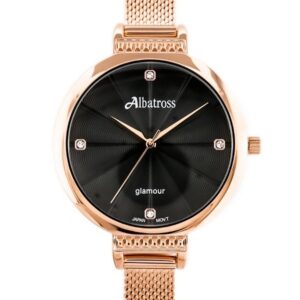 zegarek damski albatross abbc22 (za544c) rose gold / black