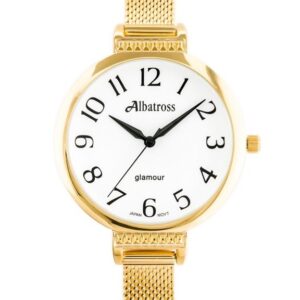 zegarek damski albatross abbc22 (za544a) gold / white