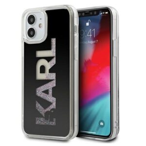 karl lagerfeld klhcp12sklmlbk iphone 12 mini 5,4" czarny/black hardcase karl logo glitter