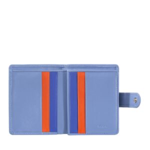 dudu purses for women genuine leather small bifold compact womens wallet with rfid protection, snap closure and zipper pocket