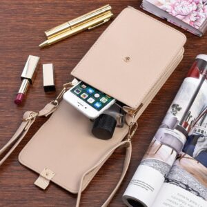 ciemnobeżowa mała torebka damska na telefon mini listonoszka raportówka na ramię ekoskóra por-te-10
