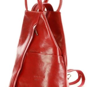 kultowy plecak damski vegetable leather - marco mazzini czerwony