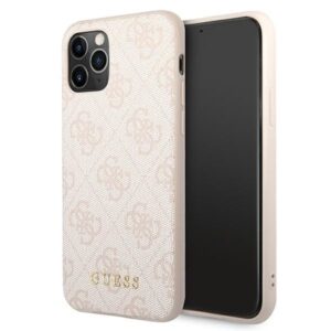 guess guhcn58g4gfpi iphone 11 pro 5,8" różowy/pink hard case 4g metal gold logo