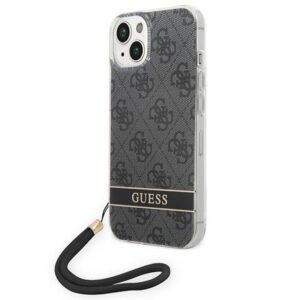 guess guohcp14sh4stk iphone 14 6,1" czarny/black hardcase 4g print strap