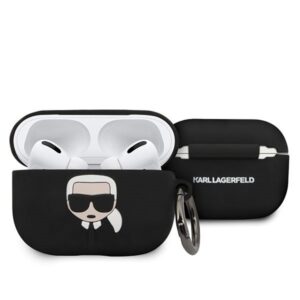 karl lagerfeld klacapsilglbk airpods pro cover czarny/black silicone ikonik