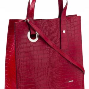 stylowy, prostokątny shopper damski skóra naturalna krokodyl rovicky
